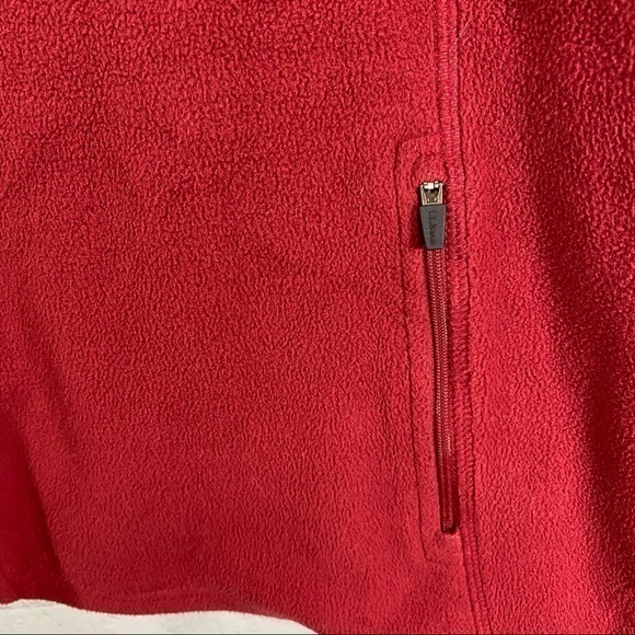 LL Bean Red Fleece Jacket Vest Zip Front 1X - Picture 3 of 6